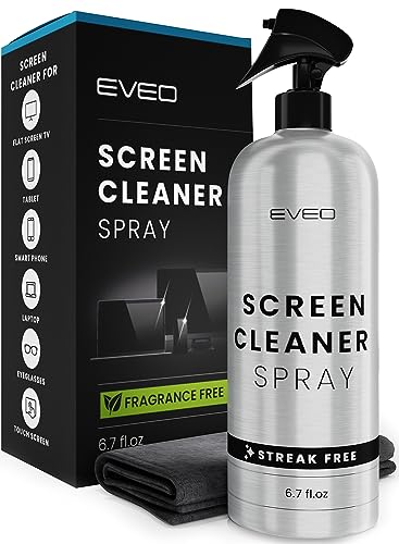 Screen Cleaner Spray (6.7oz) & Microfiber Cleaning Cloth - EVEO TV
