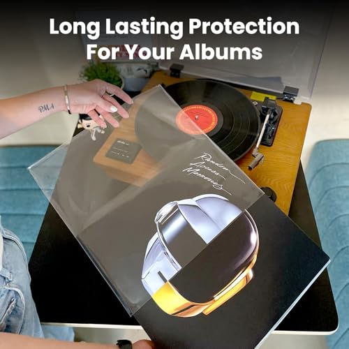 12" UltraClear Vinyl Record Outer Sleeves - Archival Quality (15-100 Packs) - EVEO TV
