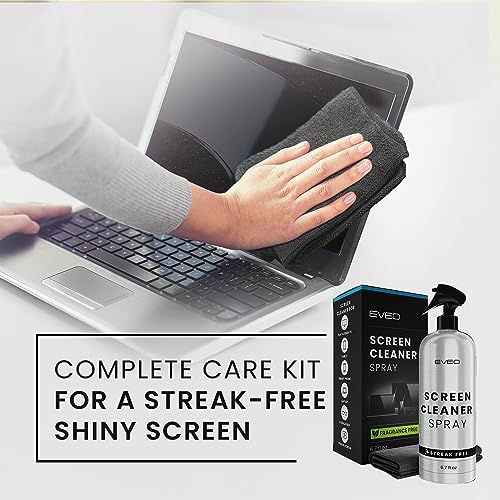 Screen Cleaner Spray (6.7oz) & Microfiber Cleaning Cloth - EVEO TV