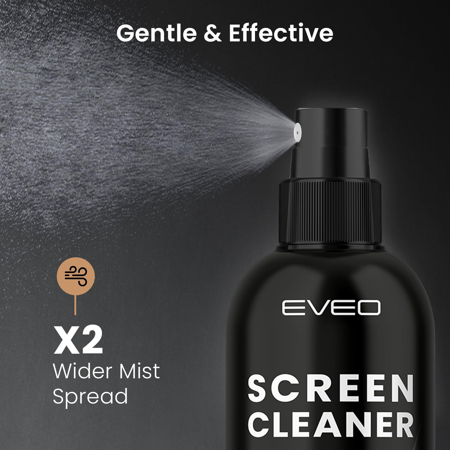 Screen Cleaner Spray and 2 Microfiber Wipes (2oz) - EVEO TV