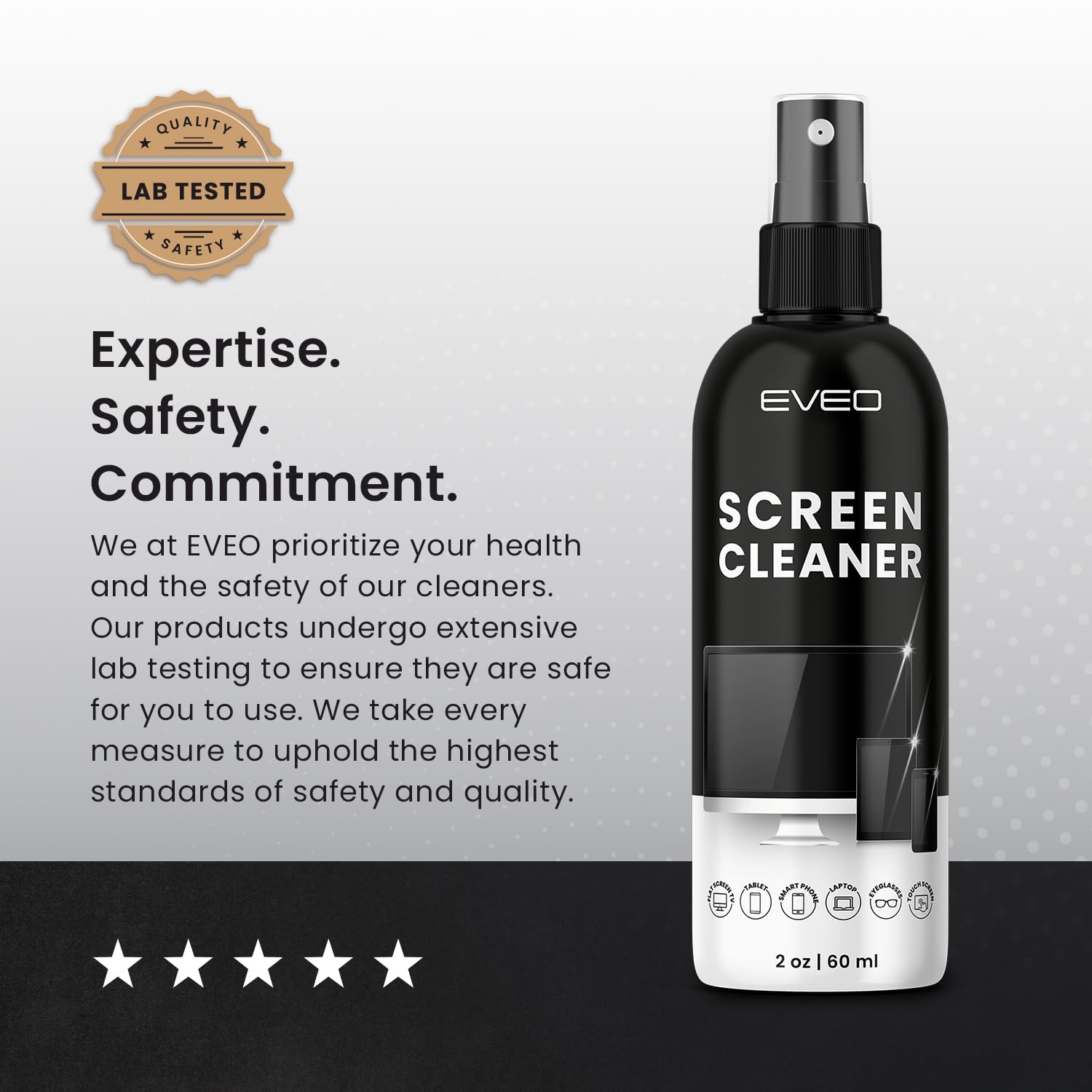 Screen Cleaner Spray and 2 Microfiber Wipes (2oz) - EVEO TV
