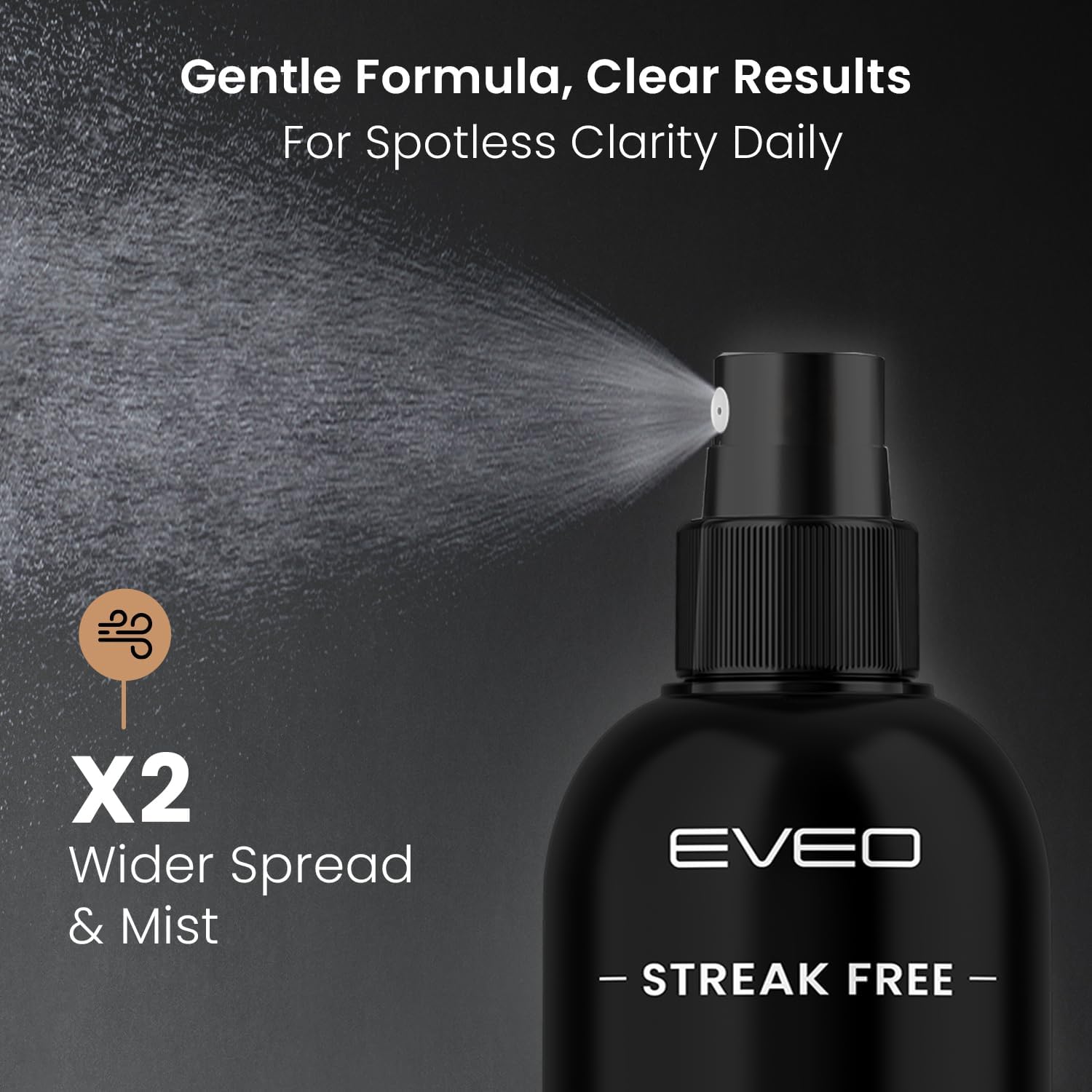 Eyeglass Cleaner Spray - Glasses Cleaner No Streaks Technology & Microfiber Cleaning Cloth - 2 fl.oz - EVEO TV