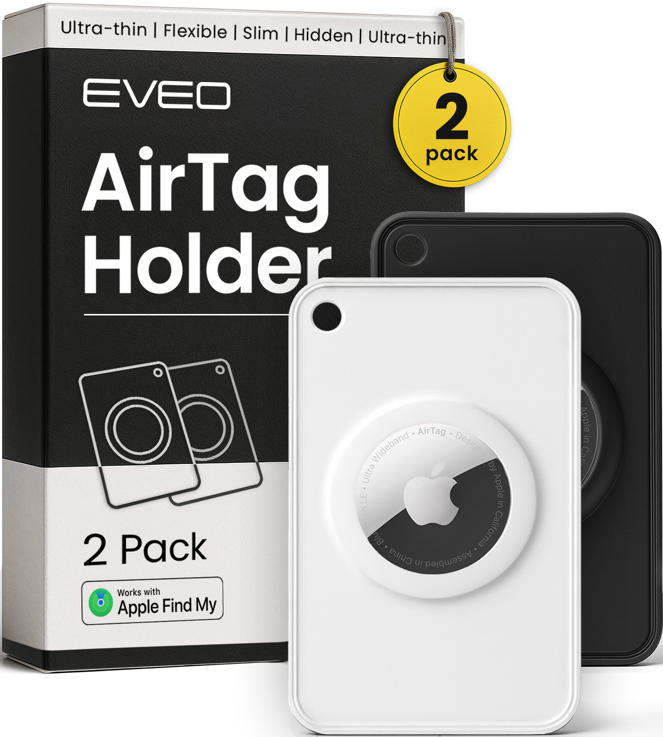 Apple AirTag Wallet Holder – (2 Pack) - EVEO TV