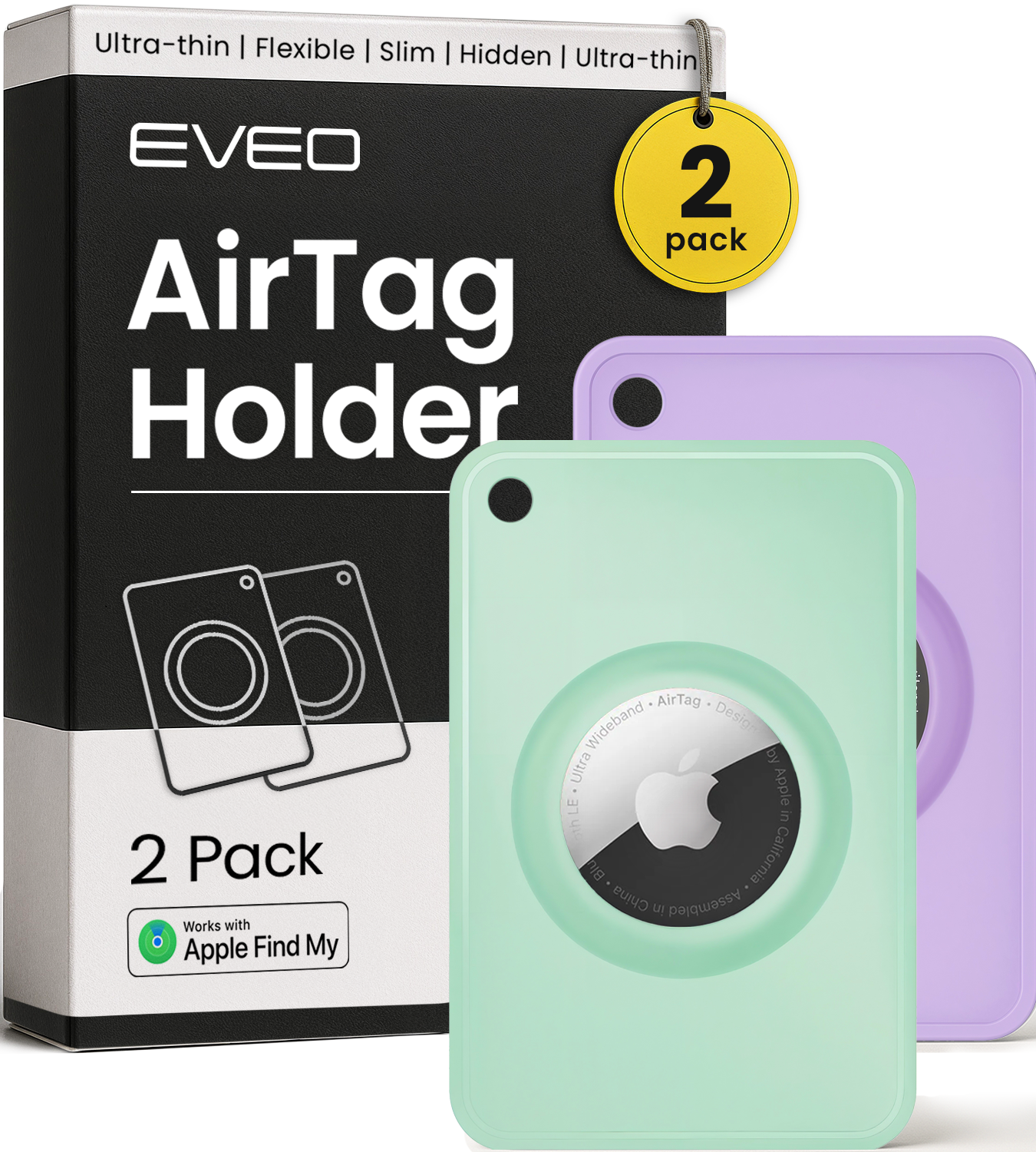 Apple AirTag Wallet Holder – (2 Pack) - EVEO TV