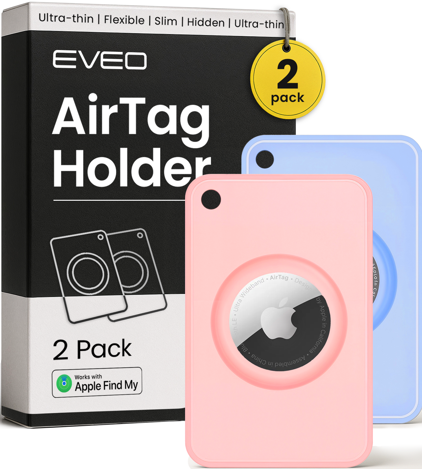 Apple AirTag Wallet Holder – (2 Pack) - EVEO TV