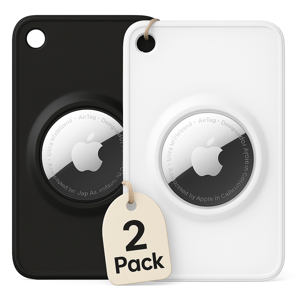 Apple AirTag Wallet Holder – (2 Pack) - Black & White - EVEO TV