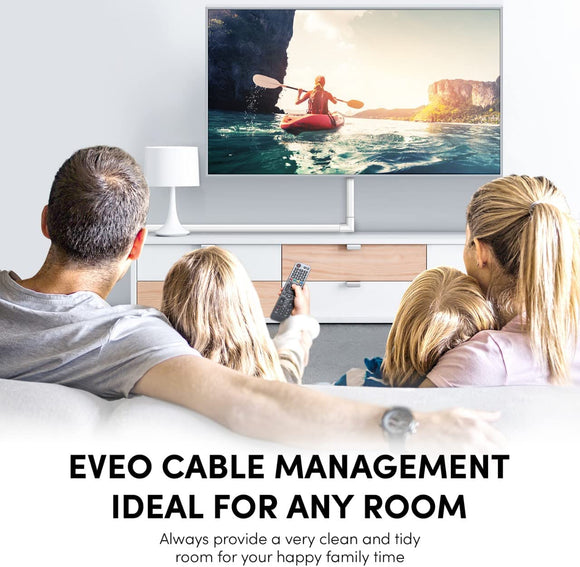 153'' Cable Concealer on Cord Cover Wall - White - EVEO TV
