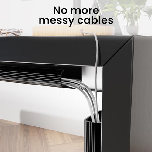 EVEO Cable Management Under Desk Kit - Under Desk Cable Management Cord Cover, Cable Hider Cord Management Under Desk Cable Organizer Easy to Install Cord Organizer Tray