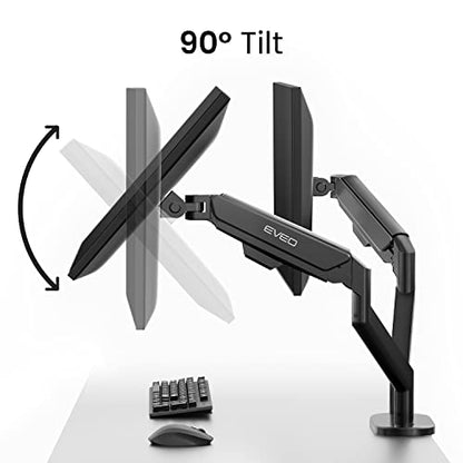 EVEO Premium Monitor Mount - Monitor Stand Vesa Bracket Adjustable Height Gas Spring Monitor Stand for Screen Full Motion Monitor Arm-Computer Monitor Stand