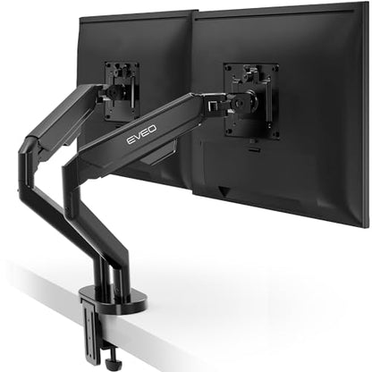 EVEO Premium Monitor Mount - Monitor Stand Vesa Bracket Adjustable Height Gas Spring Monitor Stand for Screen Full Motion Monitor Arm-Computer Monitor Stand