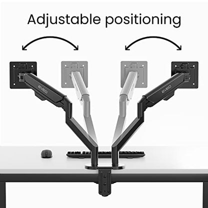 EVEO Premium Monitor Mount - Monitor Stand Vesa Bracket Adjustable Height Gas Spring Monitor Stand for Screen Full Motion Monitor Arm-Computer Monitor Stand