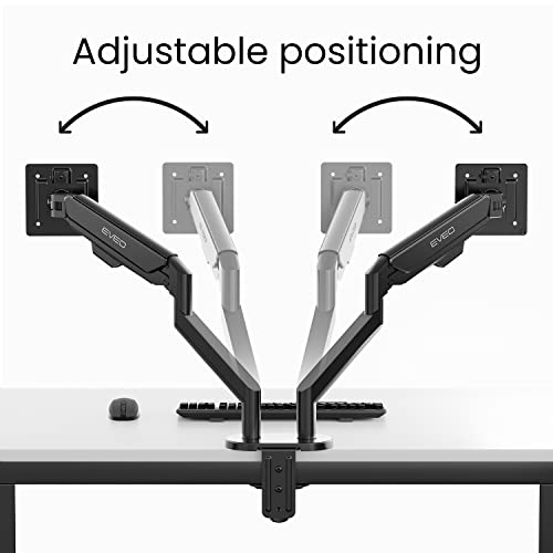 EVEO Premium Monitor Mount - Monitor Stand Vesa Bracket Adjustable Height Gas Spring Monitor Stand for Screen Full Motion Monitor Arm-Computer Monitor Stand