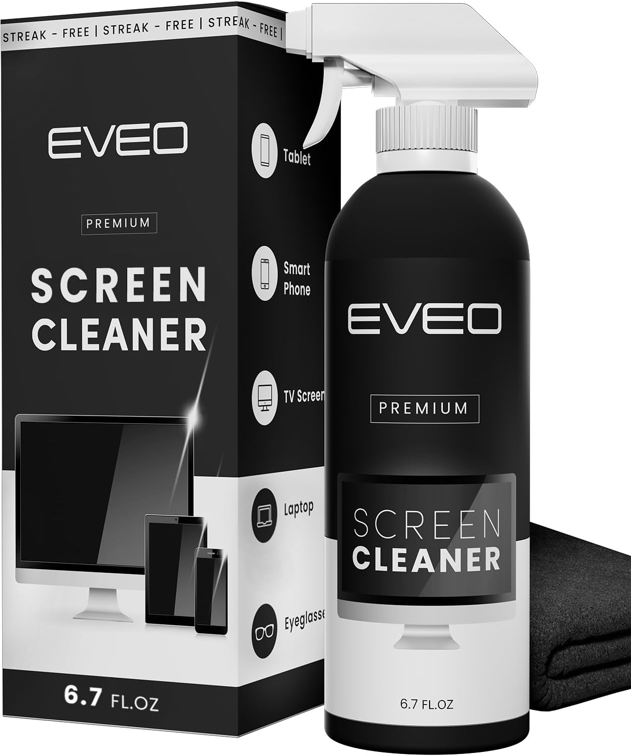 Screen Cleaner Spray 6.7oz - Microfiber Cloth Included