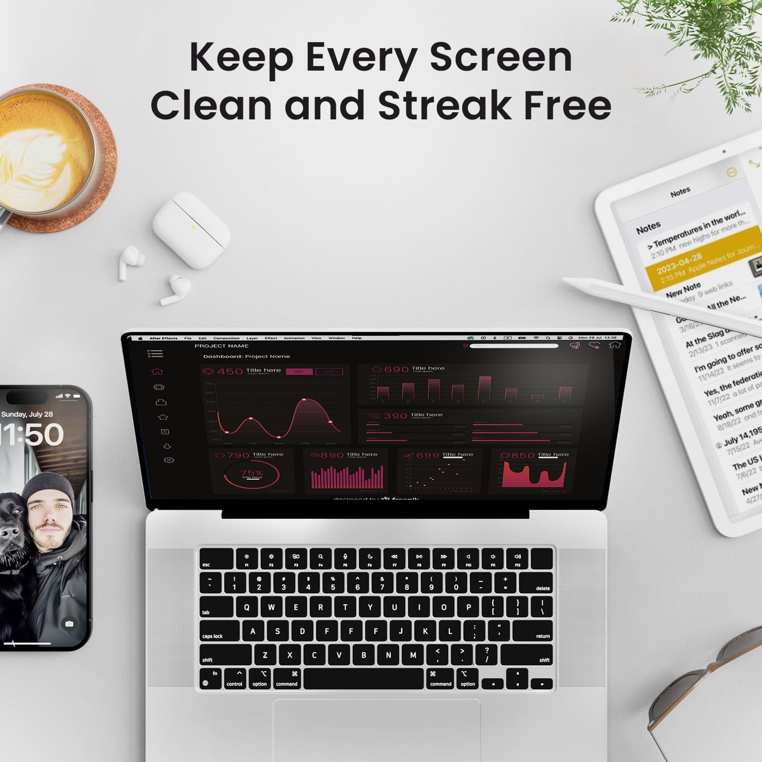 Screen Cleaner Spray 6.7oz - Microfiber Cloth Included