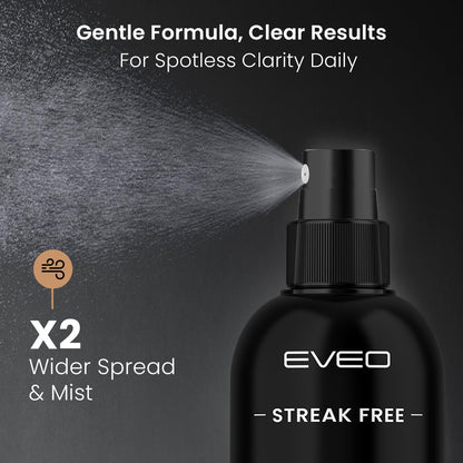 Eyeglass Cleaner Spray - Glasses Cleaner No Streaks Technology & Microfiber Cleaning Cloth - 2 fl.oz - EVEO TV