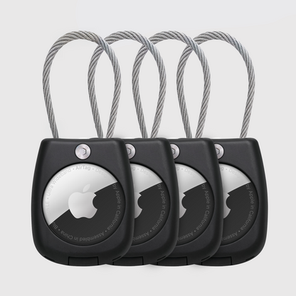 Secure Apple AirTag Holder – (4 Pack) Black