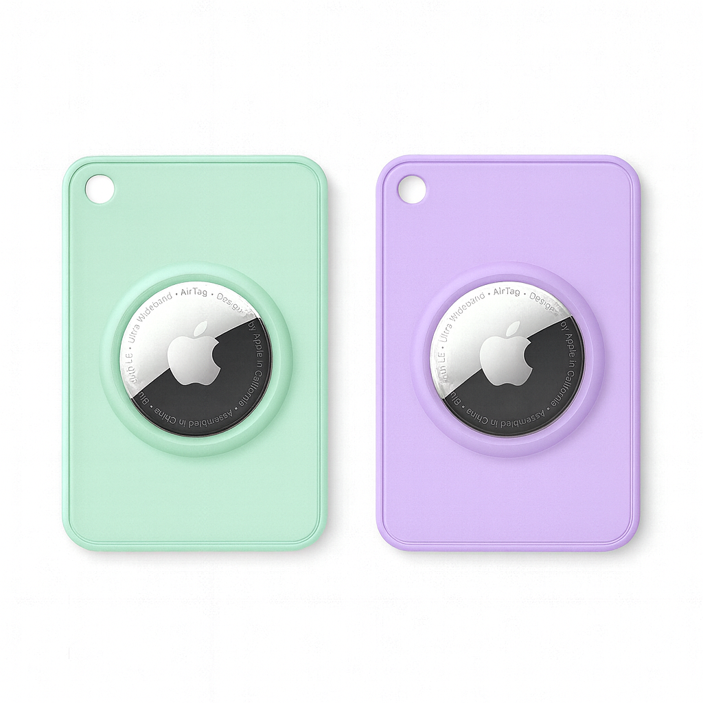 Apple AirTag Wallet Holder – (2 Pack) - Green & Purple