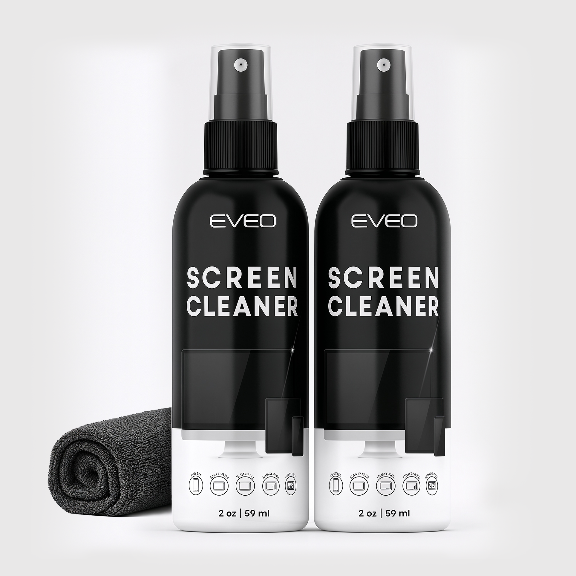 Screen Cleaner Spray 8oz(4ozx2) & Microfiber Clothes
