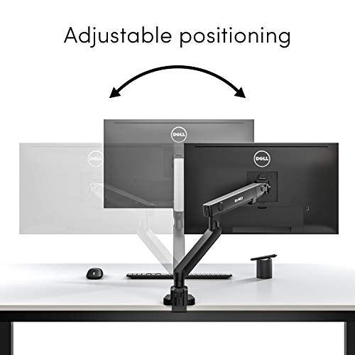 EVEO Soporte de monitor único de alta calidad: soporte de escritorio con  brazo de monitor único de 17 a 32 pulgadas, soporte de monitor de resorte