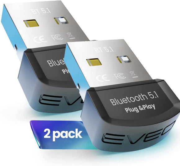 Evatronic Adaptateur Bluetooth, V5.0 - Réception et Envoi 2 en 1 -  Adaptateur Bluetooth sans Fil 3,5 mm - pour couplage simultané de Deux  appareils